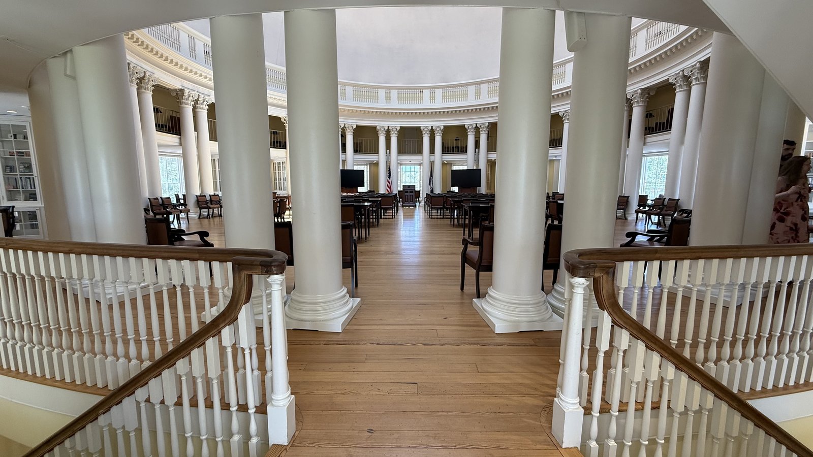 Inside the domed Rotunda at the University of Virginia